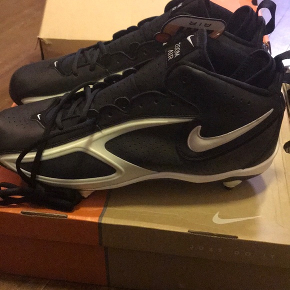 New in box Nike air zoom blade II D football cleats black white metallic silver main image 4